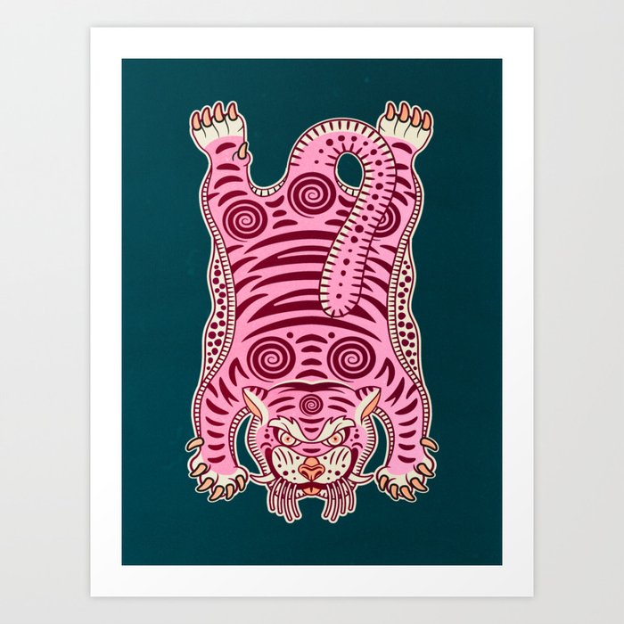 King Of The Jungle 02: Pink Tiger Edition Art Print