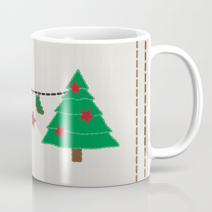 Embroidered Christmas tree Coffee Mug