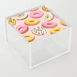 Doughnuts Pink Yellow Modern Confectionery Decor Acrylic Box