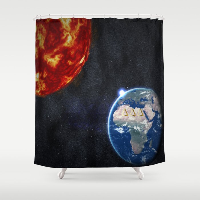 Sun, Ankh, Earth, Stars. Shower Curtain