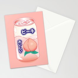 Peach Soda Can Japanese Soft Drink Kawaii Soft Pastel Pop Art Stationery Card