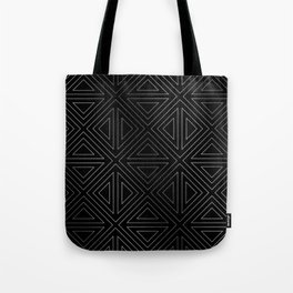 Angled Black & Silver Tote Bag