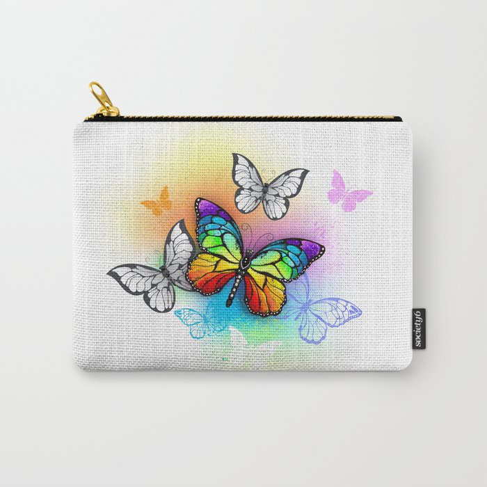 Design with Rainbow butterfly Carry-All Pouch