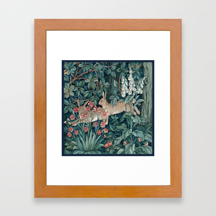 William Morris Forest Rabbits and Foxglove Greenery Framed Art Print by ...