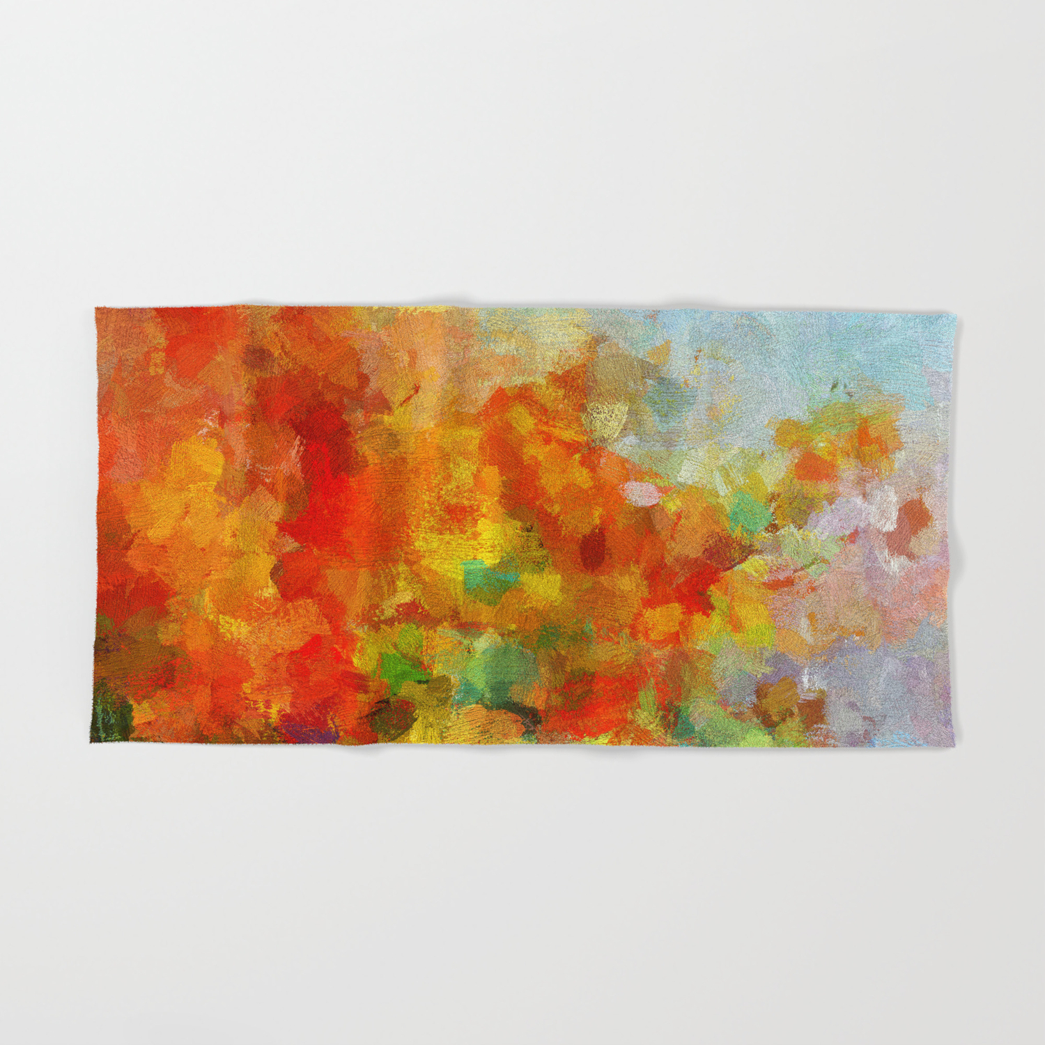 Abstract And Minimalist Landscape Painting Hand Bath Towel By