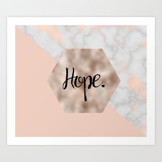 Rose gold layers - hope Art Print