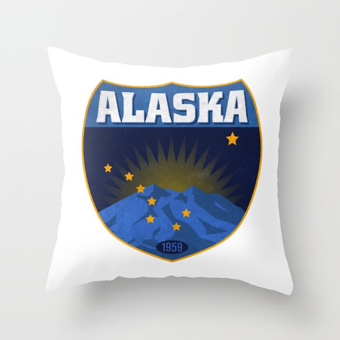 Alaska Badge Throw Pillow