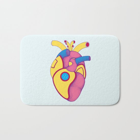 Yellow Submarine Heart Bath Mat