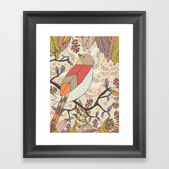 Singing Red Bird Framed Art Print