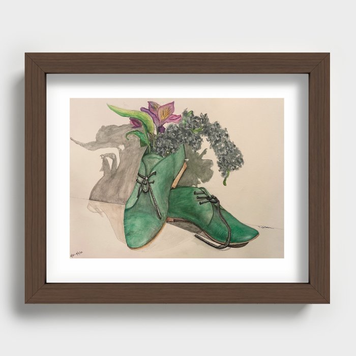 A Pair of Green Shoes Recessed Framed Print