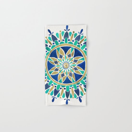 Mandala – Gold & Turquoise Hand & Bath Towel
