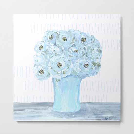 Boho still life flowers in vase Metal Print