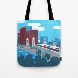 Longfellow Bridge and the Charles - Boston Landmark Series Tote Bag