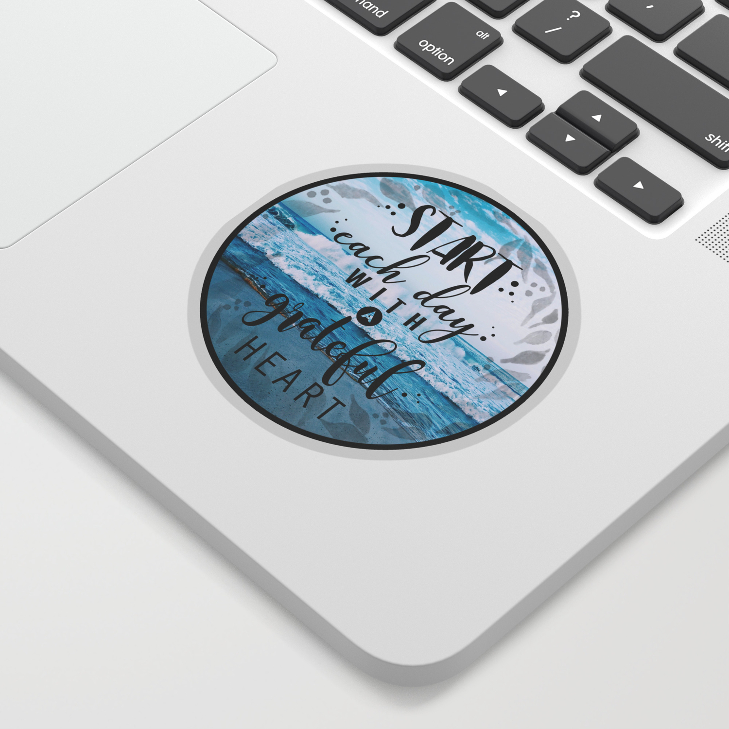 Christian Quote Start Each Day With A Grateful Heart Sticker By Thebethelstore Society6