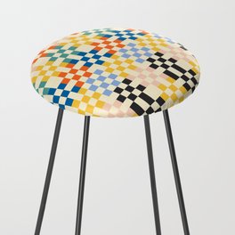 Error 404 and Happy - Checker Pattern Counter Stool