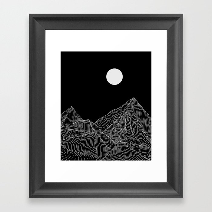 Mountains Line Art Framed Art Print