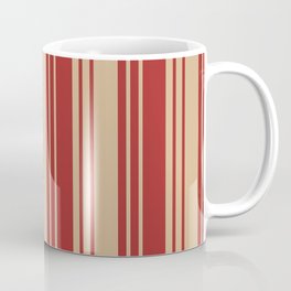 [ Thumbnail: Brown and Tan Colored Lined Pattern Coffee Mug ]