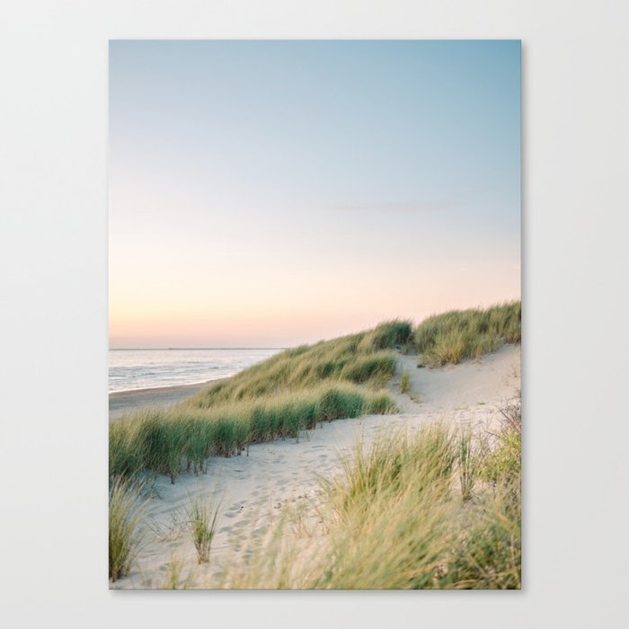 Dunes of Holland | Sunset travel photography | Pastel fine art beach print Canvas Print