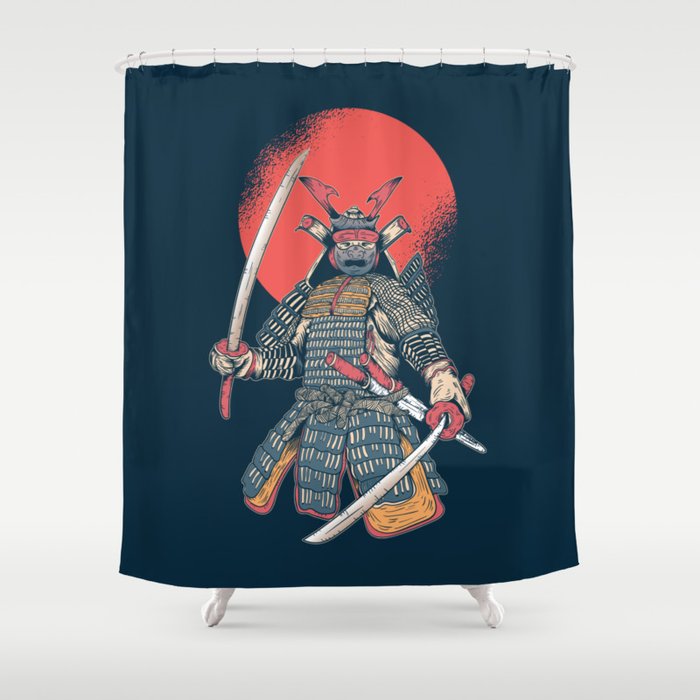 Samurai Vintage Shower Curtain
