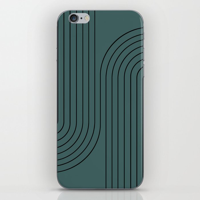Minimal Line Curvature XXXIII Teal Green Mid Century Modern Arch Abstract iPhone Skin