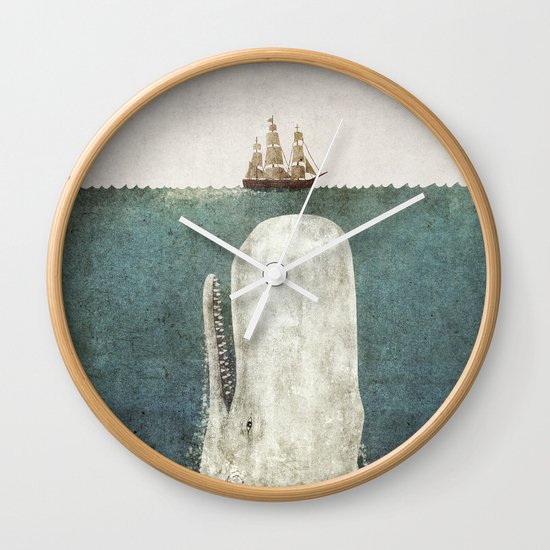 The Whale - vintage option Wall Clock