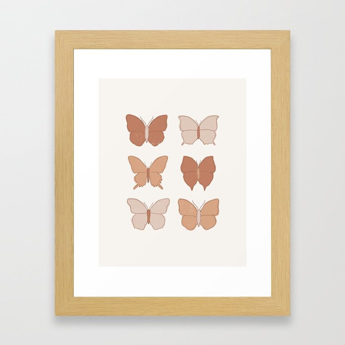 Boho Butterflies Framed Art Print