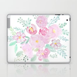 abstract pink flowers watercolor arrangement  Laptop Skin