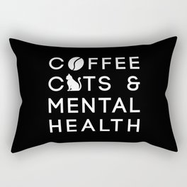 Coffee Cats Mental Health Anxie Coffee Drinker Rectangular Pillow