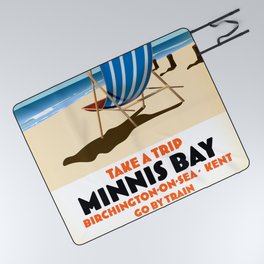 Minnis Bay Kent seaside poster. Picnic Blanket