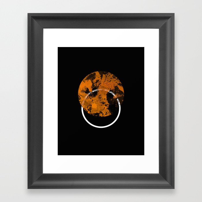 Collusion - Abstract in black, gold and white Framed Art Print
