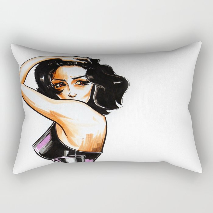 Brunette girl Rectangular Pillow