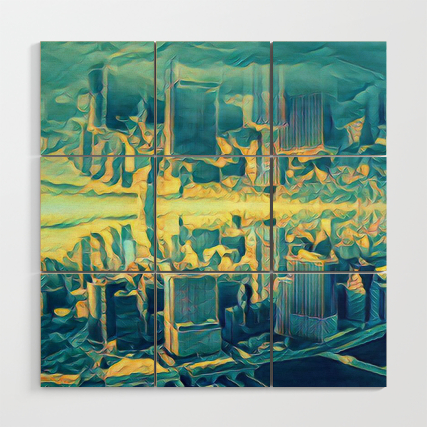 Colorful Artwork City Art Painting On Canvas Wood Wall Art By Annatees Society6