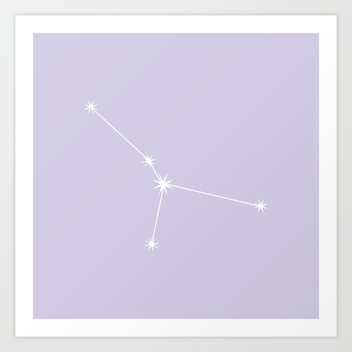 CANCER Lavender Purple – Zodiac Astrology Star Constellation Art Print