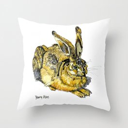Young Hare inspired by Dürer Throw Pillow