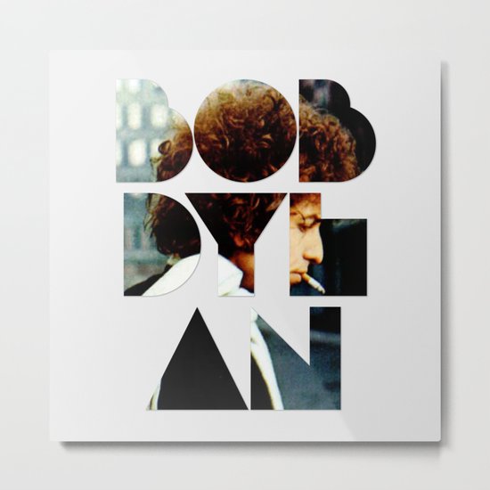 Bob Dylan Font Colour Metal Print
