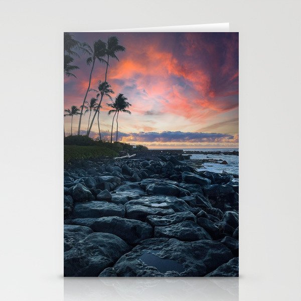 Lava Beach Sunset, Kauai Stationery Cards