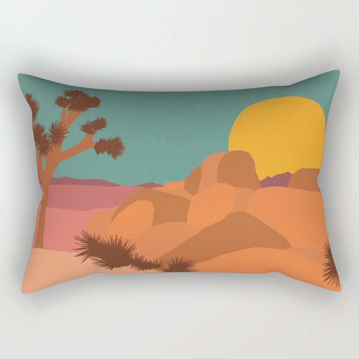 Joshua Tree Moonrise Rectangular Pillow