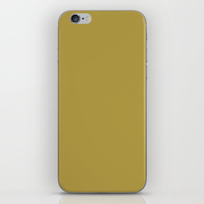 Dark Brown-Yellow Solid Color Pantone Golden Olive 16-0639 TCX Shades of Yellow Hues iPhone Skin