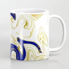 blue ,gold,rose,black,golden fractal, vibrations, circles modern pattern, Coffee Mug