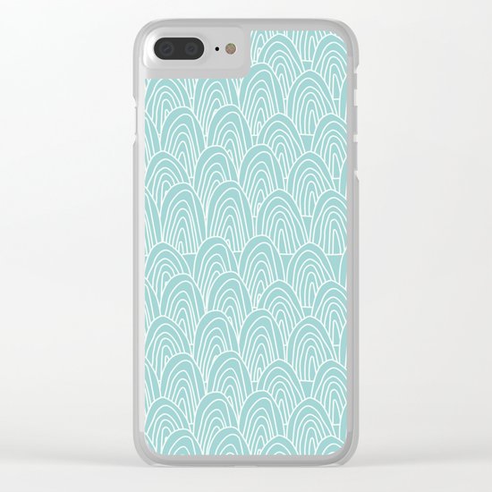 Blue Scribbles Pattern 09 Clear iPhone Case
