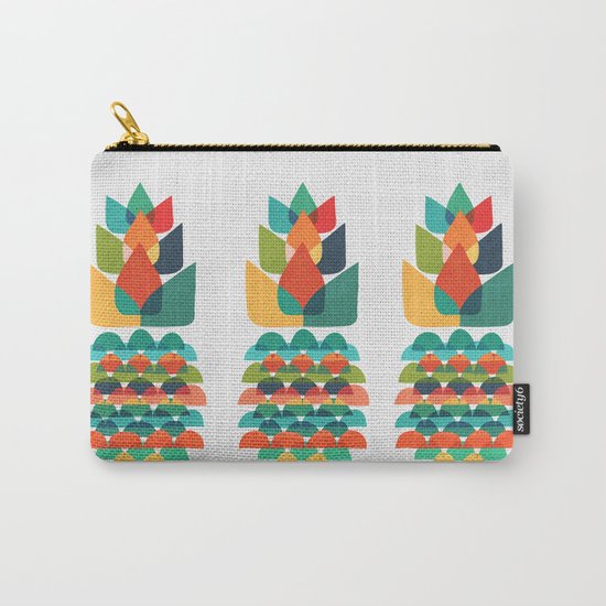 Colorful Whimsical Ananas Carry-All Pouch