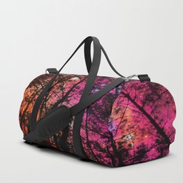 Pink Orange Magenta Twisted Tree Forest Duffle Bag