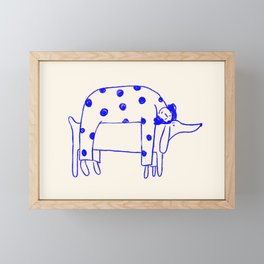 Blue Good Doggo Framed Mini Art Print
