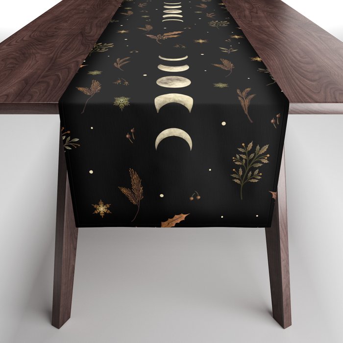 Moonlight Garden - Winter Brown Table Runner