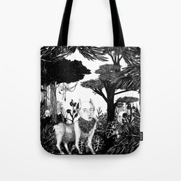 some dudes hanging out in the jungle Tote Bag