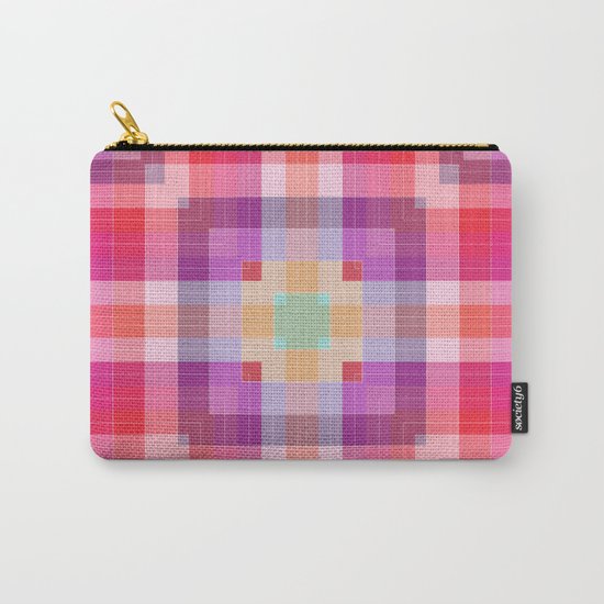 Bright Pink Geometric Carry-All Pouch