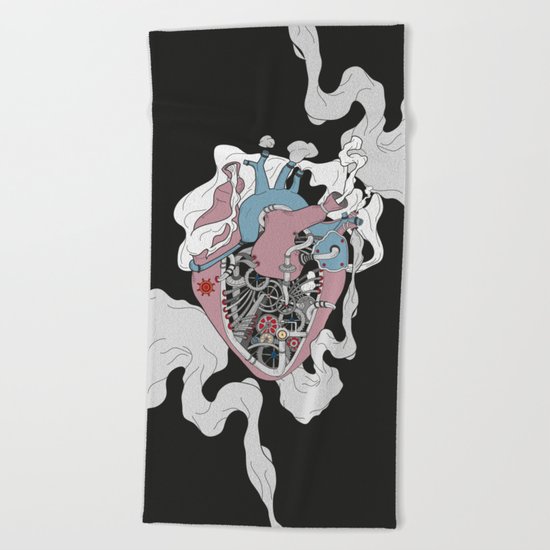 Mechanic Heart Beach Towel