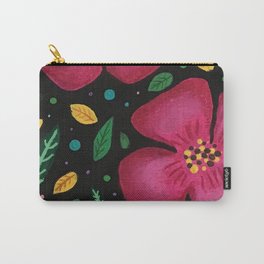 Pink-red  tropical flower pattern gouache design Carry-All Pouch