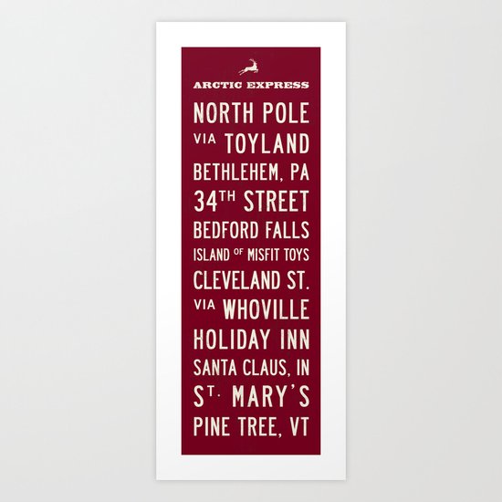Arctic Express Christmas Art Print