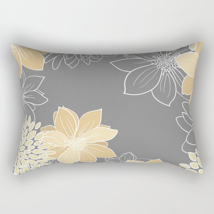 Livia Floral Print Rectangular Pillow